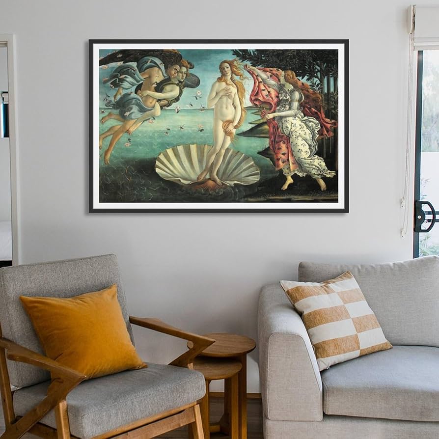 ヴィーナスの誕生 絵画 フレーム付き ウォールアート インテリア Amazon｜絵画 貝殻の女神 ヴィーナスの誕生 ボッティチェッリ A4